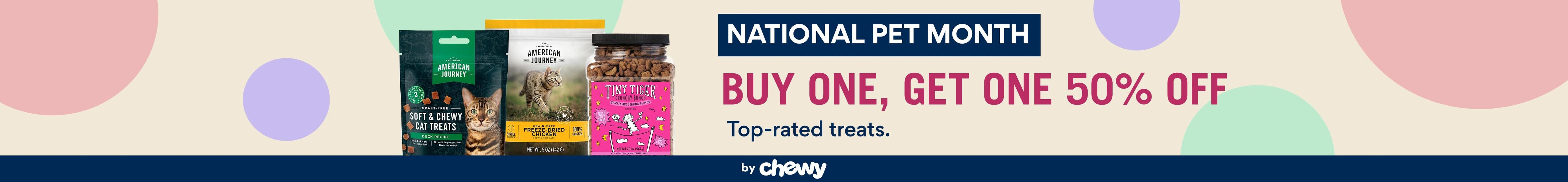 National Pet Month Reward your #1 Celebrate with savings on treats from top-rated brands. by Chewy
